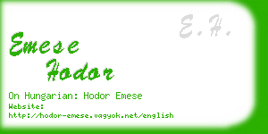 emese hodor business card